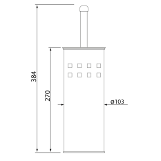 Aqualine SIMPLE LINE WC štětka válcová s otvory, bílá 04002W