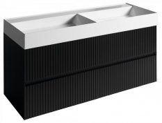 Sapho FILENA dvojumyvadlová skříňka 118x51,5x43cm, černá mat strip FID1212BS