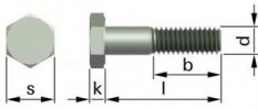Šroub M16x140mm, 6-hranná hlava, částečný závit, DIN931, ocel/černá, 144013000000000037