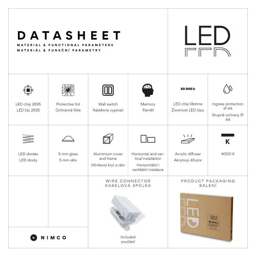 Nimco Černé LED zrcadlo 600x600 ZPC 13066-90