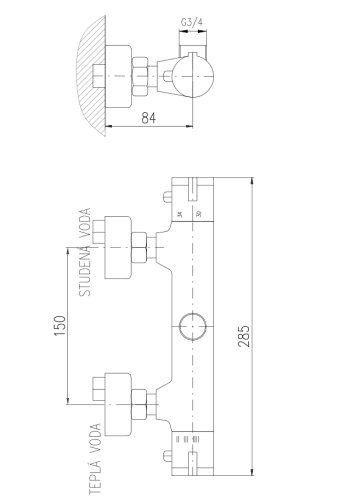 ARTTEC TERMO - Baterie sprchová termostatická HV 150 mm BAT00273