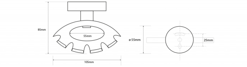 Sapho X-ROUND držák kartáčků, chrom XR901