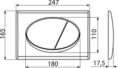 ALCA Ovládací tlačítko pro WC moduly, chrom-mat M72