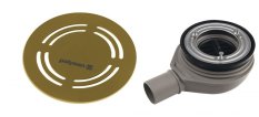 Polysan FLEXIA vaničkový sifon, průměr 90mm, DN40, kruhová krytka zlato mat 17782