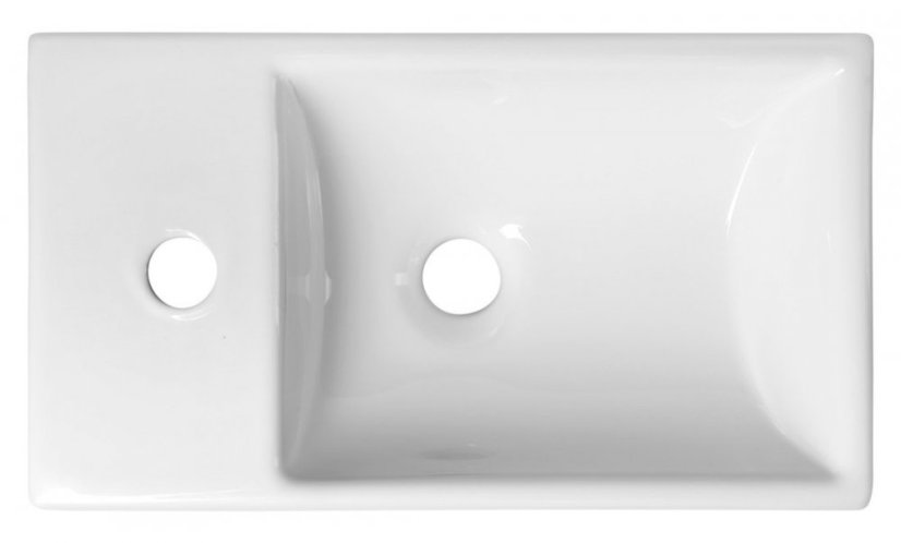 Sapho MINOS keramické umývátko, 45x26cm, baterie vlevo, bílá 4757