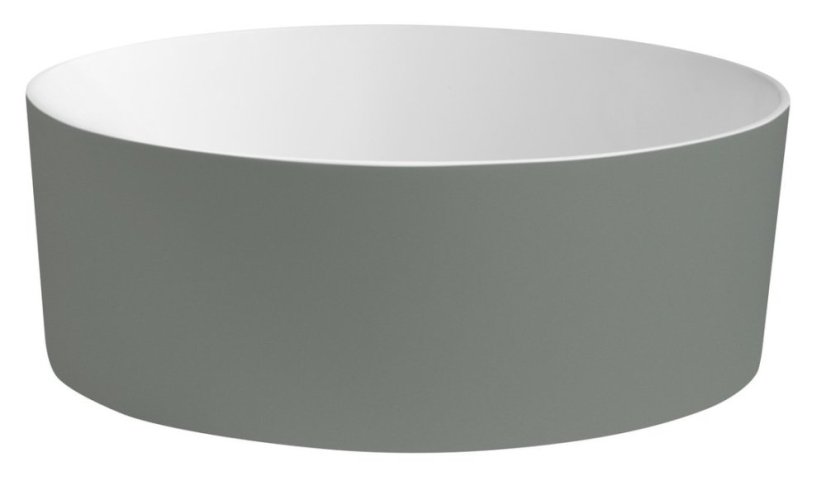 Sapho THIN umyvadlo na desku, Rockstone, Ø 38 cm, verde/bílá mat WN548-44