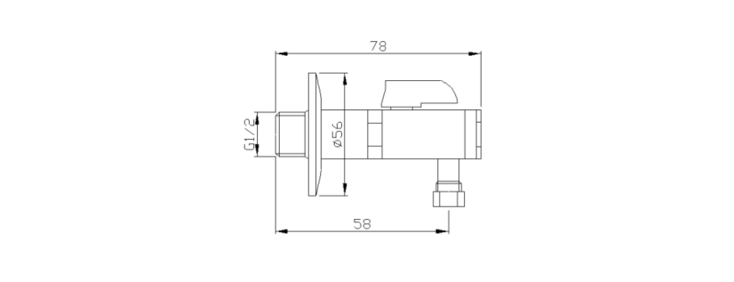 Sapho Rohový ventil s matkou, 1/2"x 3/8", chrom 2020CR