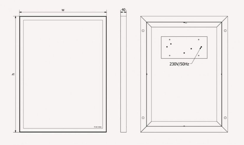 HOPA Zrcadlo s LED osvětlením DESNÁ Rozměr A - 60 cm, Rozměr B - 4 cm, Rozměr C - 80 cm ZRDESN8060