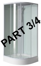 Aqualine AIGO dveře a pevné části čiré sklo, těsnění, profily, komponent 3/4 YB93-3