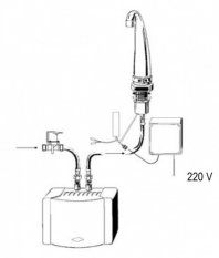 CLAGE M3 AUM17E Elektrický průtokový ohřívač vody s bezdotykovým ovládáním, 3,5kW/230V 1x1