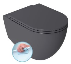Isvea INFINITY závěsná WC mísa, Rimless, 36,5x53cm, antracit 10NF02004-2C