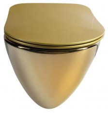 CREAVIT PAULA závěsná WC mísa, 35,5x50cm, zlatá TP325-AK00
