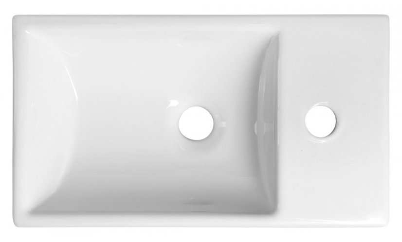 Sapho MINOS keramické umývátko, 45x26cm, baterie vpravo, bílá 4057