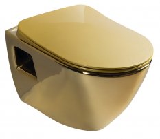 CREAVIT PAULA WC sedátko, SLIM, Soft Close, zlatá KC0903