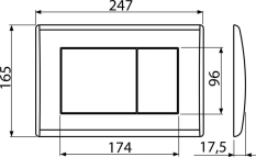 ALCA Ovládací tlačítko pro WC moduly, chrom-lesk M271