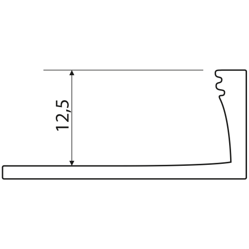 Sapho Lišta k obkladům L, L250cm, 12,5mm, komaxit bílý hliník PA052