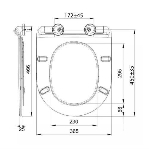 Sapho WC sedátko, SLIM, Soft Close, bílá PCS081