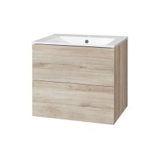 Mereo Aira, koupelnová skříňka s keramickym umyvadlem 61 cm, dub Kronberg CN720