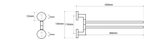 Sapho X-ROUND dvojitý držák ručníků otočný 380mm, chrom XR403