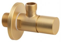 Sapho Rohový ventil s rozetou, kulatý, 1/2"x3/8", zlato mat SL019