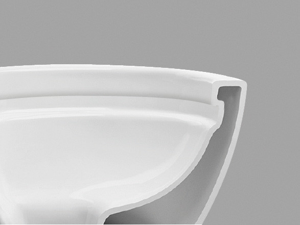 WC set OVALE BASSO RIMLESS: závěsné WC se sedátkem, kombifix, podložka, tlačítko chrom mat OLKLT053ER004