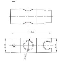 Sapho Držák pro sprchovou tyč 23mm, ABS/zlato NDSZ139