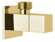 Sapho Rohový ventil s rozetou, hranatý, 1/2"x 3/8" , zlato SL117