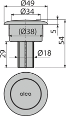 ALCA Tlačítko kompletní chrom (A05) P0014-ND