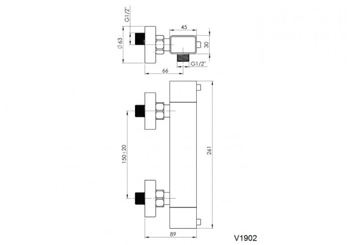 Rubineta Sprchová termostatická baterie THERMO 12 SQUARE OLBATH12SQ