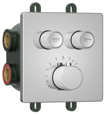 Sapho SMART SELECT podomítková sprchová termostatická baterie, box, 2 výstupy, chrom RP042