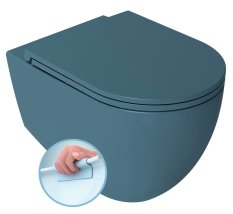 Isvea INFINITY závěsná WC mísa, Rimless, 36,5x53cm, zelená petrol 10NF02004-2P
