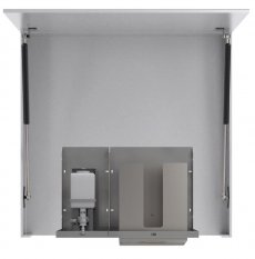 NOFER ESSENTIA zrcadlová skříňka 1000 mm s automatickým dávkovačem mýdla a zásobníkem na papírové ručníky MUM000126