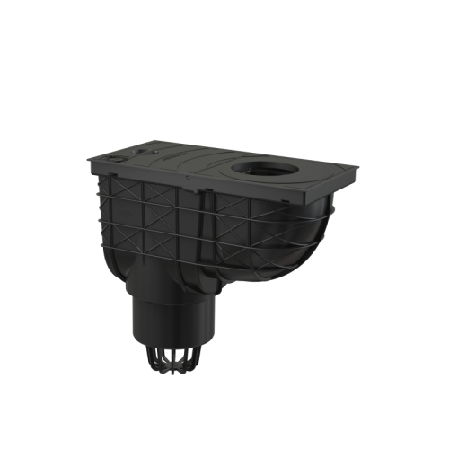 ALCA Univerzální lapač střešních splavenin 300×155/110 mm přímý, černá AGV1