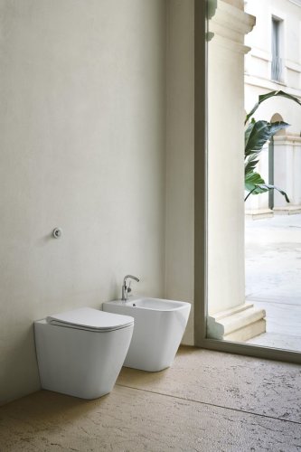 GSI NUBES WC mísa stojící, Swirlflush, 35x52cm, spodní/zadní odpad, bílá ExtraGlaze 961011