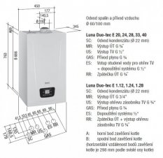 BAXI LUNA DUO-TEC E 24 kondenzační kotel s ohřevem TV, A7720025