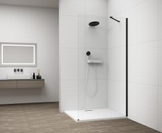Polysan ESCA BLACK MATT jednodílná sprchová zástěna k instalaci ke stěně, sklo čiré, 1500 mm ES1015-02