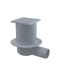 ALCA Podlahová vpust 105×105/50 mm boční, mřížka šedá, vodní zápachová uzávěra APV5111