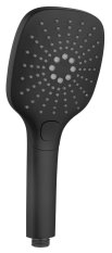 Sapho Ruční masážní sprcha s tlačítkem, 3 režimy sprchování, 109x109mm, ABS/černá mat 1204-52B