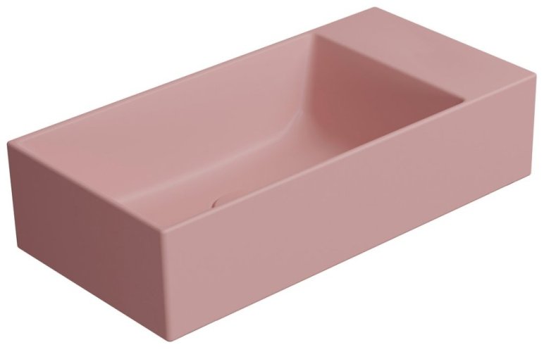 GSI KUBE X keramické umývátko 50x25cm, bez otvoru, pravé/levé, blush mat 9486024