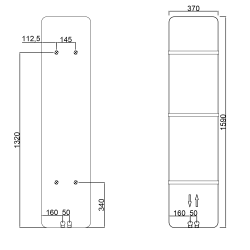 Sapho TABELLA otopné těleso 370x1590 mm, černá mat MI1539