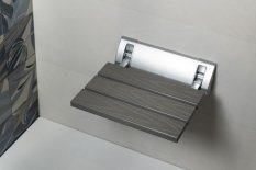 Aqualine RAVO sklopné sedátko do sprchového koutu 32x32,5cm, WPC, šedá AE236GR