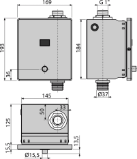 ALCA Automatický splachovač WC s manuálním ovládáním, kov, 6 V (napájení z baterie) ASP3-KBT