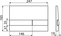ALCA Ovládací tlačítko pro WC moduly, chrom-lesk/mat M1743