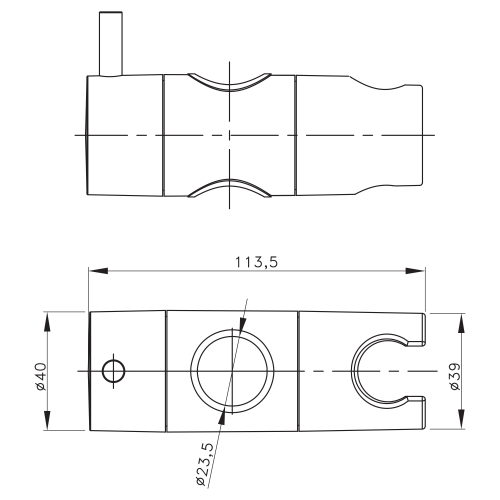 Sapho Držák pro sprchovou tyč 23mm, ABS/zlato NDSZ139