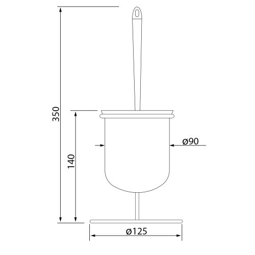 Aqualine SIMPLE LINE WC štětka na postavení, chrom GA1304