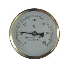 Klum Teploměr bimetalový DN 80, 0 - 120 °C, zadní vývod 1/2", jímka 50 mm PR3052