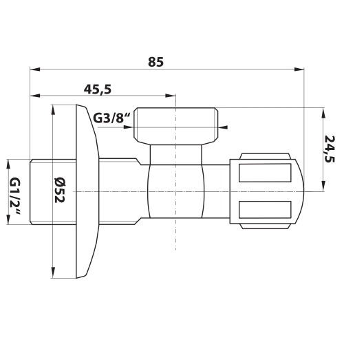 Bruckner Rohový vřetenový ventil 1/2"x3/8", chrom 181.867.1