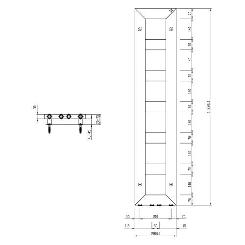 Sapho BLOCK otopné těleso 280x1330 mm, černá mat IR181