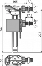 ALCA Napouštěcí ventil boční kovový závit, univerzální A160UNI