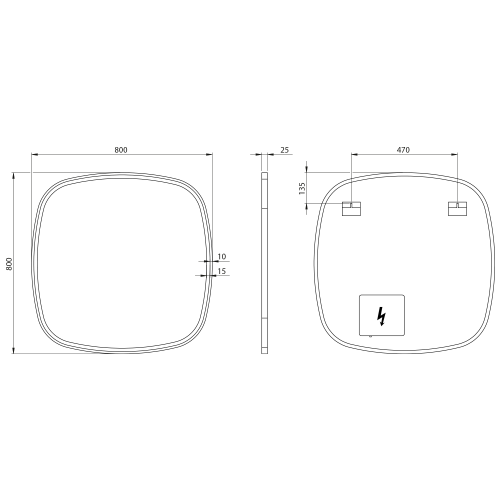 Sapho BUTO zrcadlo s LED osvětlením 80x80cm BU080